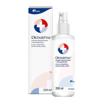 Oktaseptal, (0,10 g+2,00 g)/100 g, aerozol na skórę, 250 ml