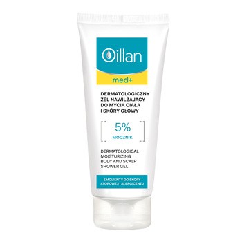 Oillan med+, dermatologiczny żel nawilżający do mycia ciała i skóry głowy, 200 ml