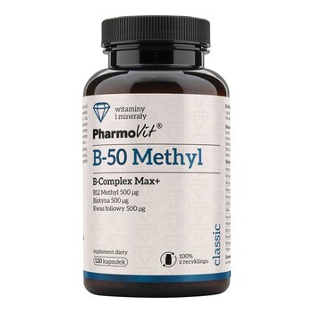 Pharmovit B-50 Methyl B-complex Max+, kapsułki, 120 szt.