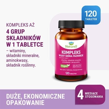 Naturell Kompleks Włosy Skóra Paznokcie, tabletki, 120 szt.