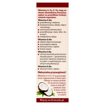 Dr Jacob's Medical, Witamina ADEK, krople, 20 ml