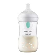 Avent, butelka responsywna dla niemowląt z nakładką antykolkową AirFree, Natural, gwiazdki, 260 ml, 1 szt.
