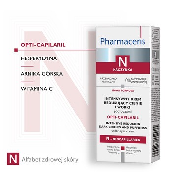 Pharmaceris N Opti-Capilaril, intensywny krem redukujący cienie i worki pod oczami, 15 ml