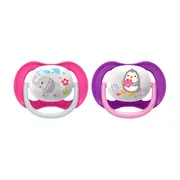Avent Ultra Air Animals, smoczek-gryzaczek, girl, 6-18 m, 2 szt.