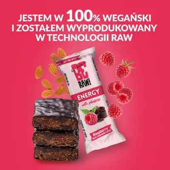 BeRaw! Energy, Raspberry Choco Power, baton, 40 g
