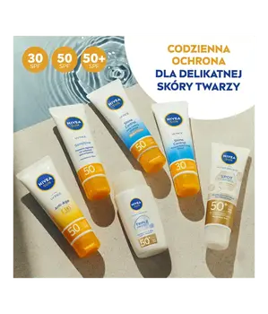 Nivea Sun Shine Control, matujący krem do twarzy SPF 50, medium tinted, 50 ml