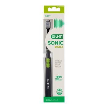 Gum Sonic Daily, soniczna szczoteczka do zębów, czarna, 1 szt.