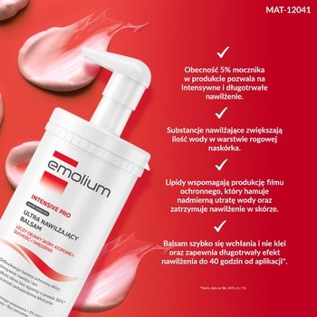 Emolium Intensive Pro, balsam ultra nawilżający, skóra sucha, wrażliwa i atopowa, 500 g
