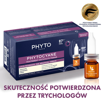Phytocyane, kuracja przeciw wypadaniu włosów dla kobiet, 5 ml, 12 ampułek