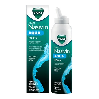 Vicks Nasivin Aqua Forte, izotoniczny spray do higieny nosa, 120 ml