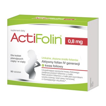 ActiFolin, 0,8 mg, tabletki powlekane, 90 szt.