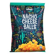 Oho, Nacho Cheese Balls, chipsy kukurydziane kuleczki o smaku serowym, 200 g