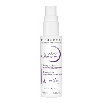 Bioderma Cicabio Lotion Spray, kojąco-naprawczy spray osuszający rany i hamujący sączenie, 40 ml