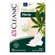 Cleanic Naturals Organic Cotton&Hemp, podpaski higieniczne, night, 10 szt.