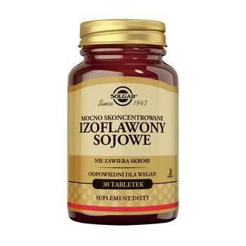 Solgar Izoflawony Sojowe silnie skoncentrowane, tabletki, 30 szt.