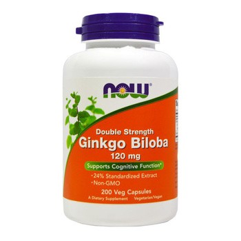 Now Foods Ginkgo Biloba Double Strength 120 mg, kapsułki, 200 szt.