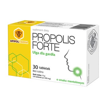 Propolis Forte, tabletki do ssania o smaku mentolowym, bez cukru, 30 szt.
