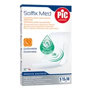 PiC Soffix Med, plaster pooperacyjny z antybakteryjnym opatrunkiem, 15 x 10 cm, 5 szt.