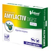 Vetfood Amylactiv Digest mini, preparat enzymatyczny dla psów i kotów małych ras, kapsułki, 30 szt.