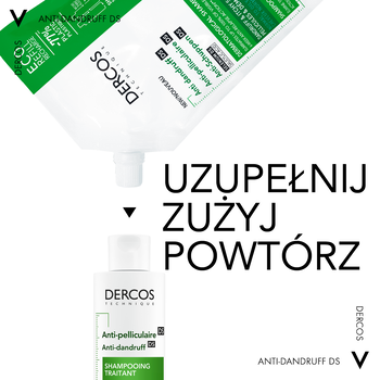 Vichy Dercos DS, szampon przeciwłupieżowy, włosy normalne i przetłuszczające się, opakowanie uzupełniające, 500 ml