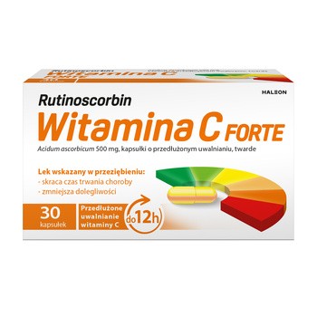Rutinoscorbin Witamina C Forte (Active C), 500 mg, kapsułki twarde o przedłużonym uwalnianiu, 30 szt.