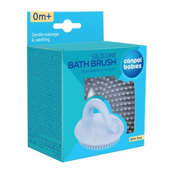 Canpol Babies, myjka silikonowa do kąpieli, niebieska, 1 szt.