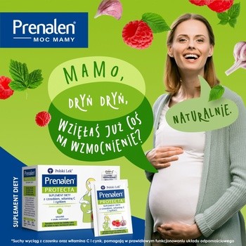 Prenalen Protecta, saszetki z proszkiem, smak malinowy, 14 szt.