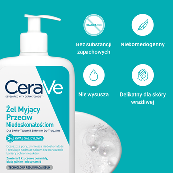 CeraVe, żel myjący przeciw niedoskonałościom, 473 ml