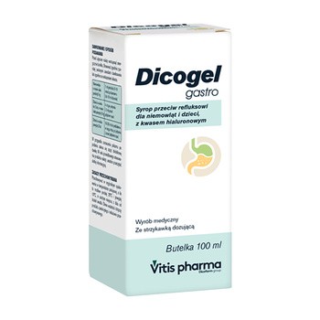 Dicogel Gastro, syrop przeciw refluksowi dla dzieci i niemowląt, 100 ml