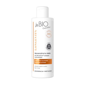 BeBio Longevity Regeneracja i Odżywienie, naturalna rycynowa płukanka do włosów, 200 ml