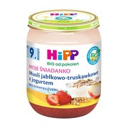 Hipp BIO od pokoleń, Moje śniadanko, musli jabłkowo-truskawkowe z jogurtem, po 9. m-cu, 160 g