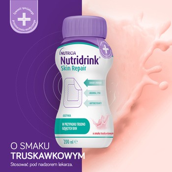 Nutridrink Skin Repair, smak truskawkowy, płyn, 4 x 200 ml