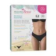 Masmi Reuse Menstruacyjne bikini kąpielowe UPF 50+, czarny, rozmiar XS, 1 szt.