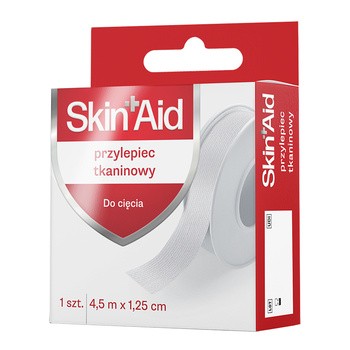 Skin Aid, przylepiec tkaninowy do cięcia, 1,25 cm x 4 m, 1 szt.