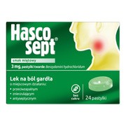 Hascosept smak miętowy, 3 mg, pastylki twarde, 24 szt.