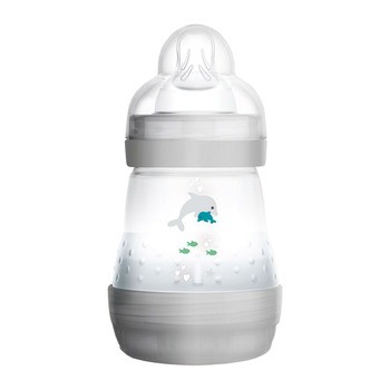 MAM Anti-Colic, butelka antykolkowa, szara, 0 m+, 160 ml
