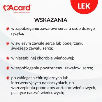 Acard, 75 mg, tabletki dojelitowe powlekane, 60 szt.