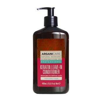 Arganicare Natural Haircare, Odżywka bez spłukiwania do kręconych włosów z keratyną, 400 ml