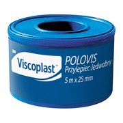 Viscoplast Polovis, przylepiec jedwabny, 5 m x 25 mm, 1 rolka