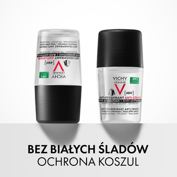 Vichy Homme, antyperspirant w kulce przeciw śladom na ubraniach, 48h, 50 ml