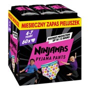 Pampers Ninjamas, pieluchomajtki dla dziewczynki, rozmiar 7 (4-7 lat), 60 szt.