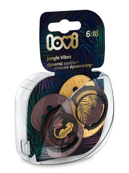 Canpol Lovi, smoczek uspokajający silikonowy, dynamiczny, Jungle, girl, 6-18m, 2 szt.