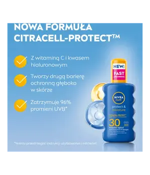 Nivea Sun Protect & Moisture, nawilżający spray do opalania, SPF 30, 200 ml