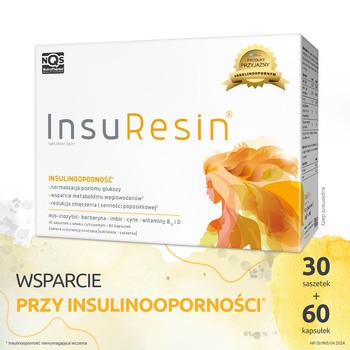 NutroPharma, InsuResin, smak cytrusowy, saszetki + kapsułki, 30 szt. + 60 szt.