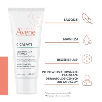 Avene Eau Thermale Cicalfate+, emulsja nawilżająco - regenerująca, 40 ml