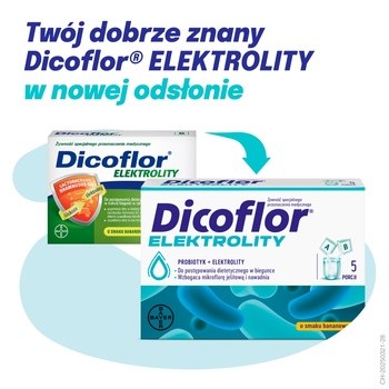 Dicoflor Elektrolity, saszetki z proszkiem, 5 szt. + 5 szt.