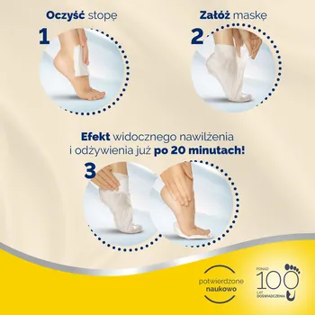 Scholl PediMask, Nawilżająca maska z olejkiem makadamia, 1 para (skarpetki)
