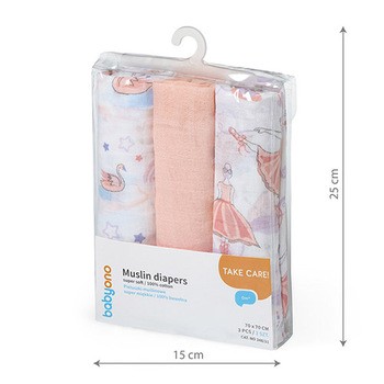 Babyono, Pieluszki muślinowe 348/11, 3 szt.