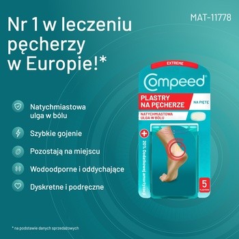 Compeed, Plastry na pęcherze na piętach, średnie, 5 szt.