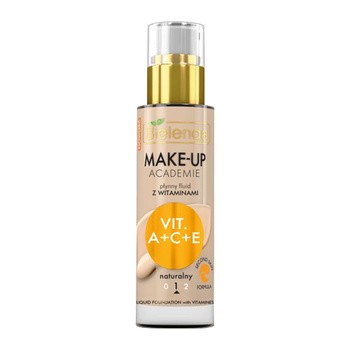 Bielenda Make-Up Academie, płynny fluid z witaminami A+C+E, odcień naturalny 1, 30 ml